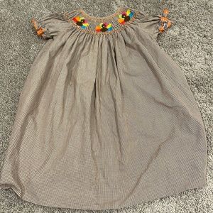 Smocked girls Thanksgiving dress